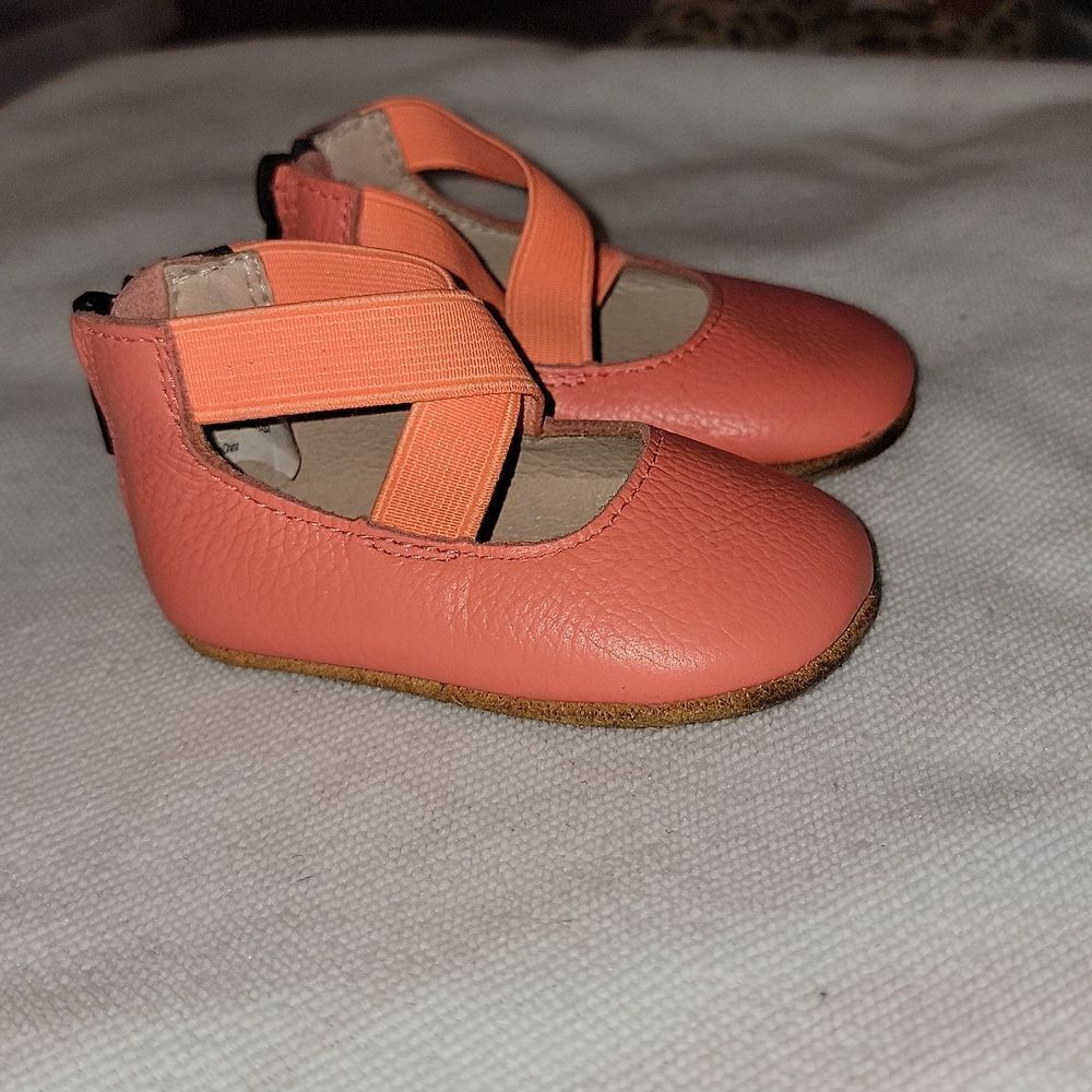 MONKEY FEET Baby Girl Soft Bottom Leather Mary Jane Zipper Moccasins 3-6 months